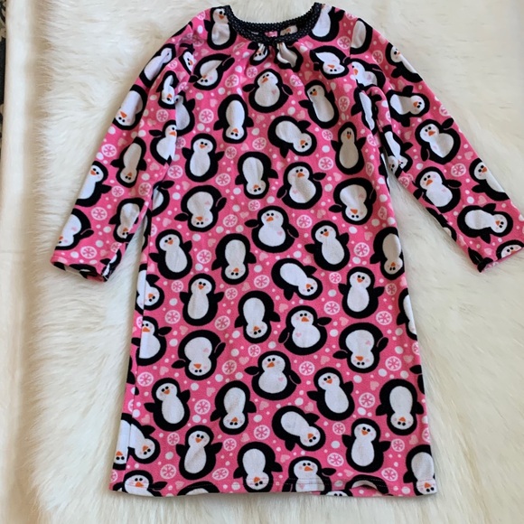 Carter's Pink Penguin Print Kids Nightgown - Picture 1 of 2
